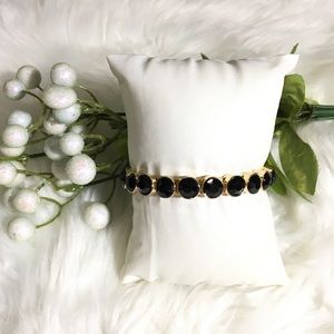 Magnetic Black & Gold Structured Bling Bracelet
